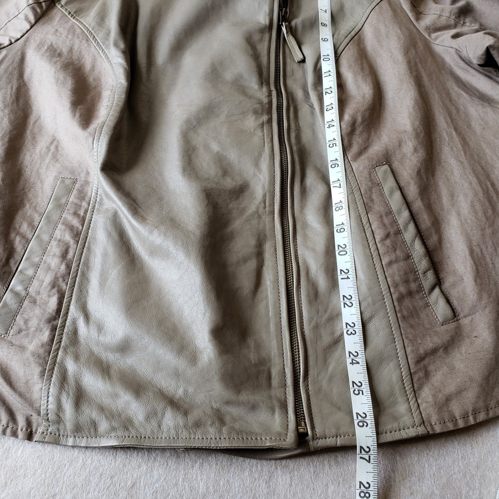 Lucky Brand Lamb Leather & Linen Moto Jacket Sz 3X Full Zip Boho Biker Coat - Picture 13 of 16